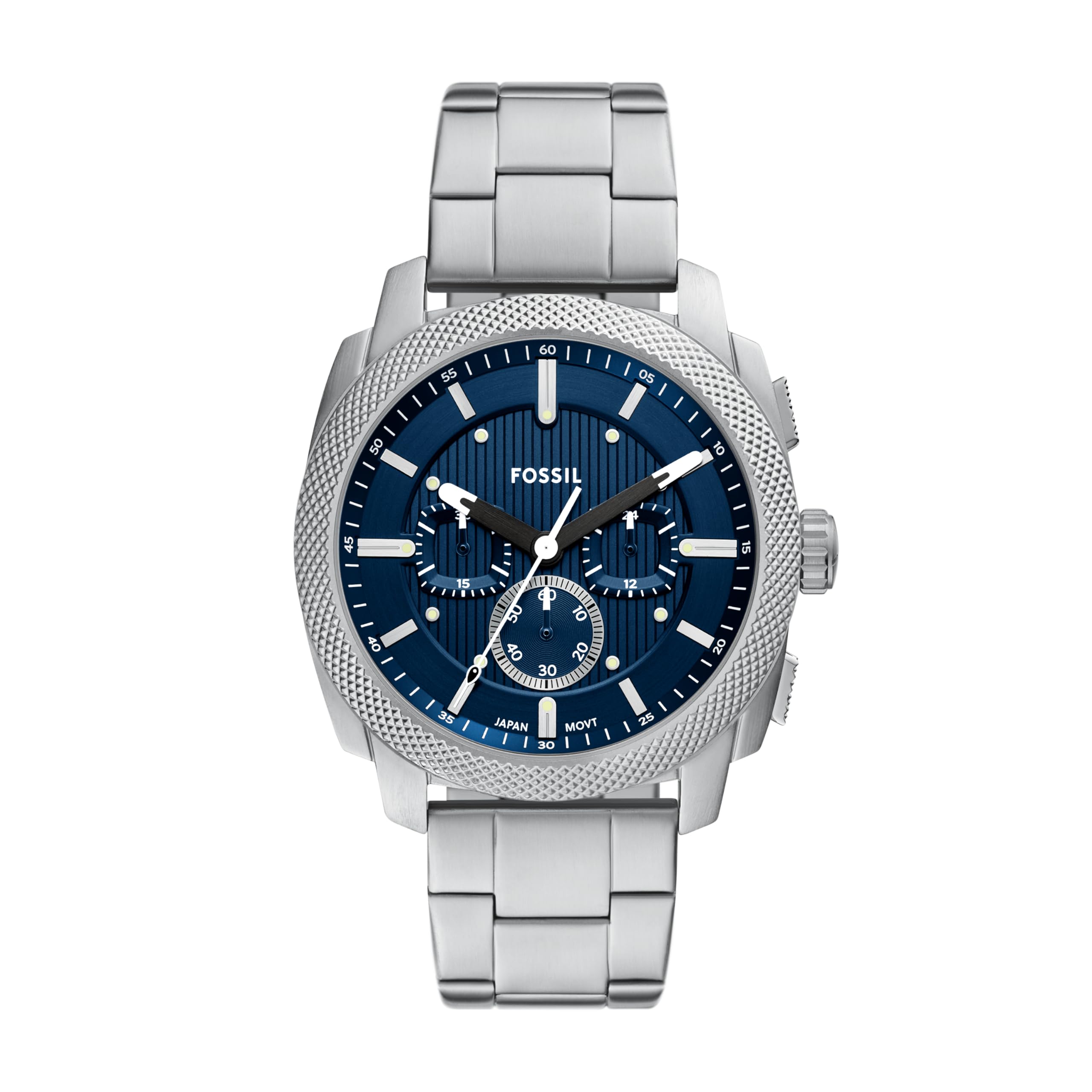 Fossil Men's Machine Chronograph Stainless Steel Watch Silver/Blue