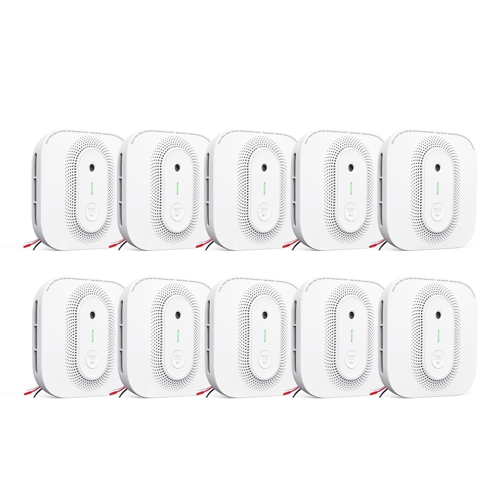 X-Sense Smoke Detector Carbon Monoxide Detector Combo Hardwired with Voice Location, Hardwired Interconnected Smoke and Carbon Monoxide Detector, Model XP02-AR, 10-Pack