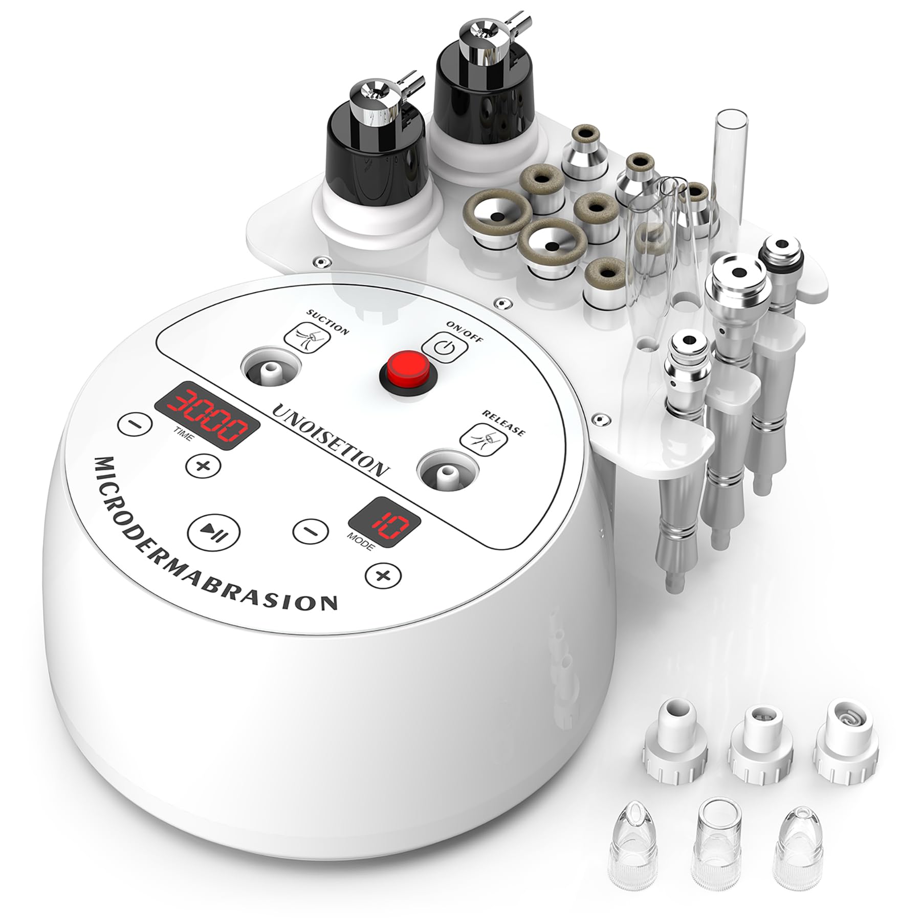 UNOISETION Diamond Microdermabrasion Machine, 4 in 1 Professional Dermabrasion Facial Machine with LED Display and Silicone Tips, Home Use Facial Skin Care Equipment