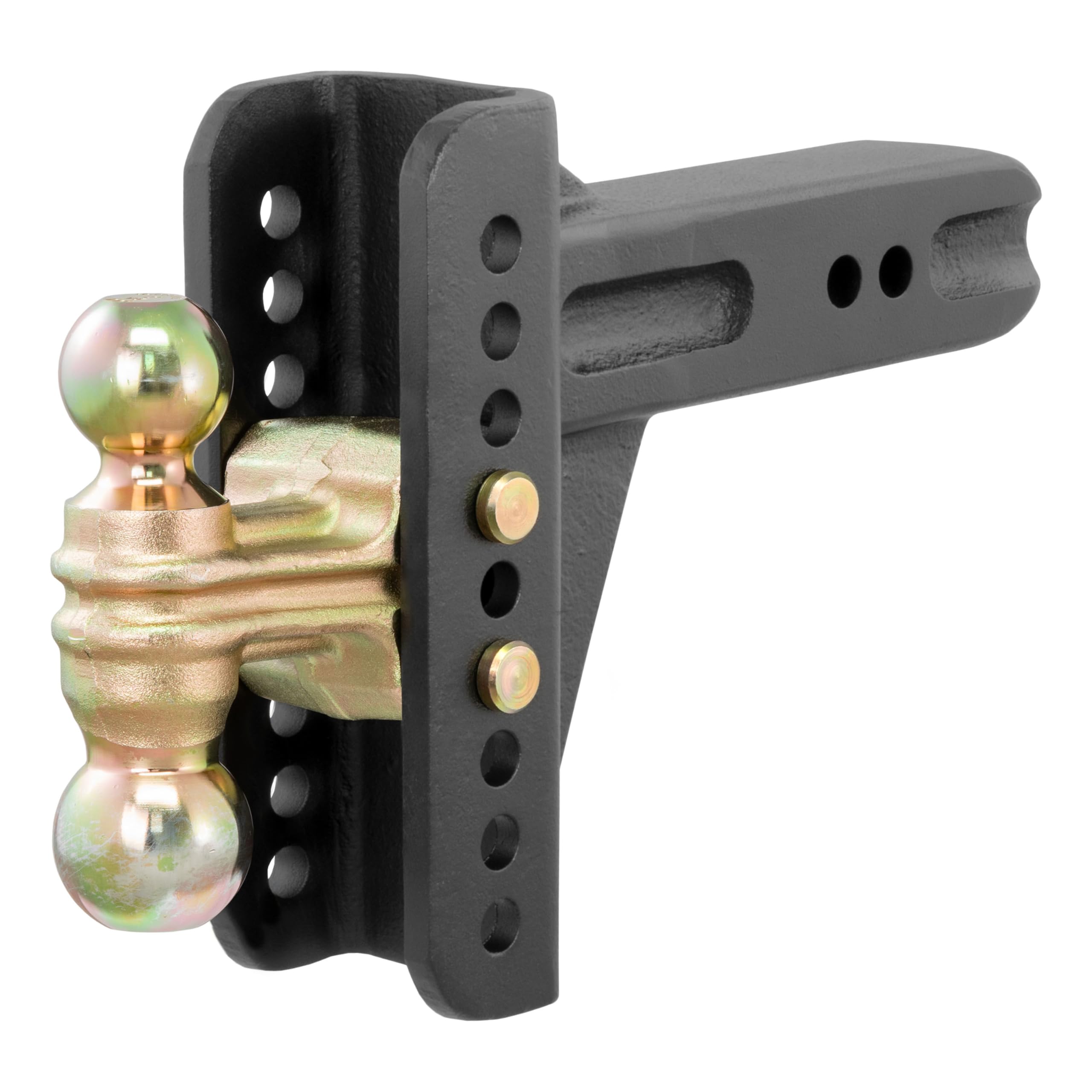 CURT 45902 Adjustable Trailer Hitch Ball Mount, 2-1/2-Inch Receiver, 6-Inch Drop, 2 and 2-5/16-Inch Balls, 20,000 lbs , Black