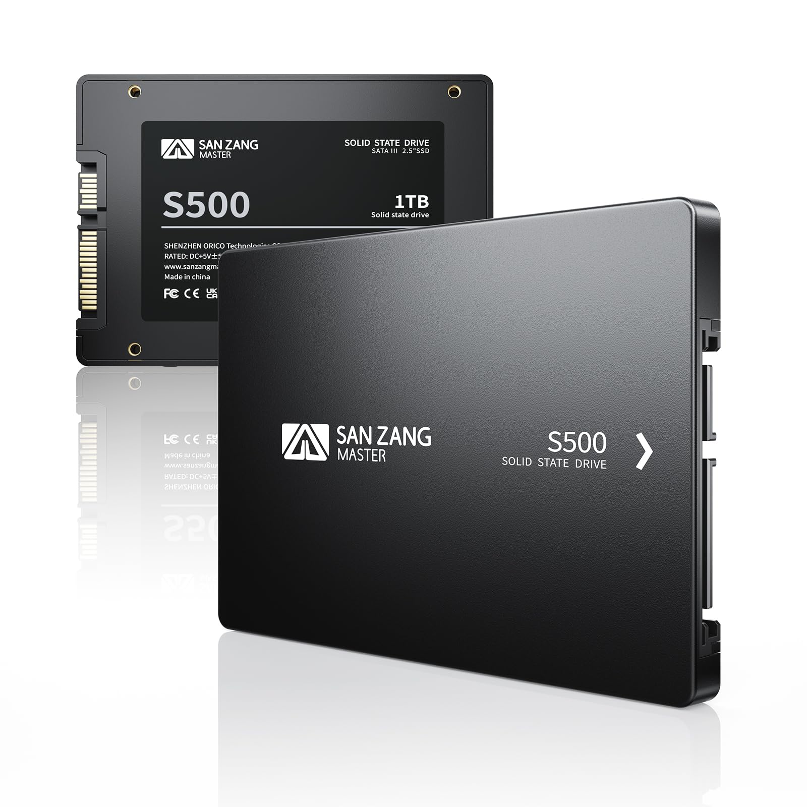 SAN ZANG MASTER 2.5" SATA SSD 2TB, SATA III 6Gb/s, Read Speed 560MB/s, Internal Solid State Drive 3D NAND Flash, Upgrade PC or Laptop NAS DIY Memory and Storage, S500