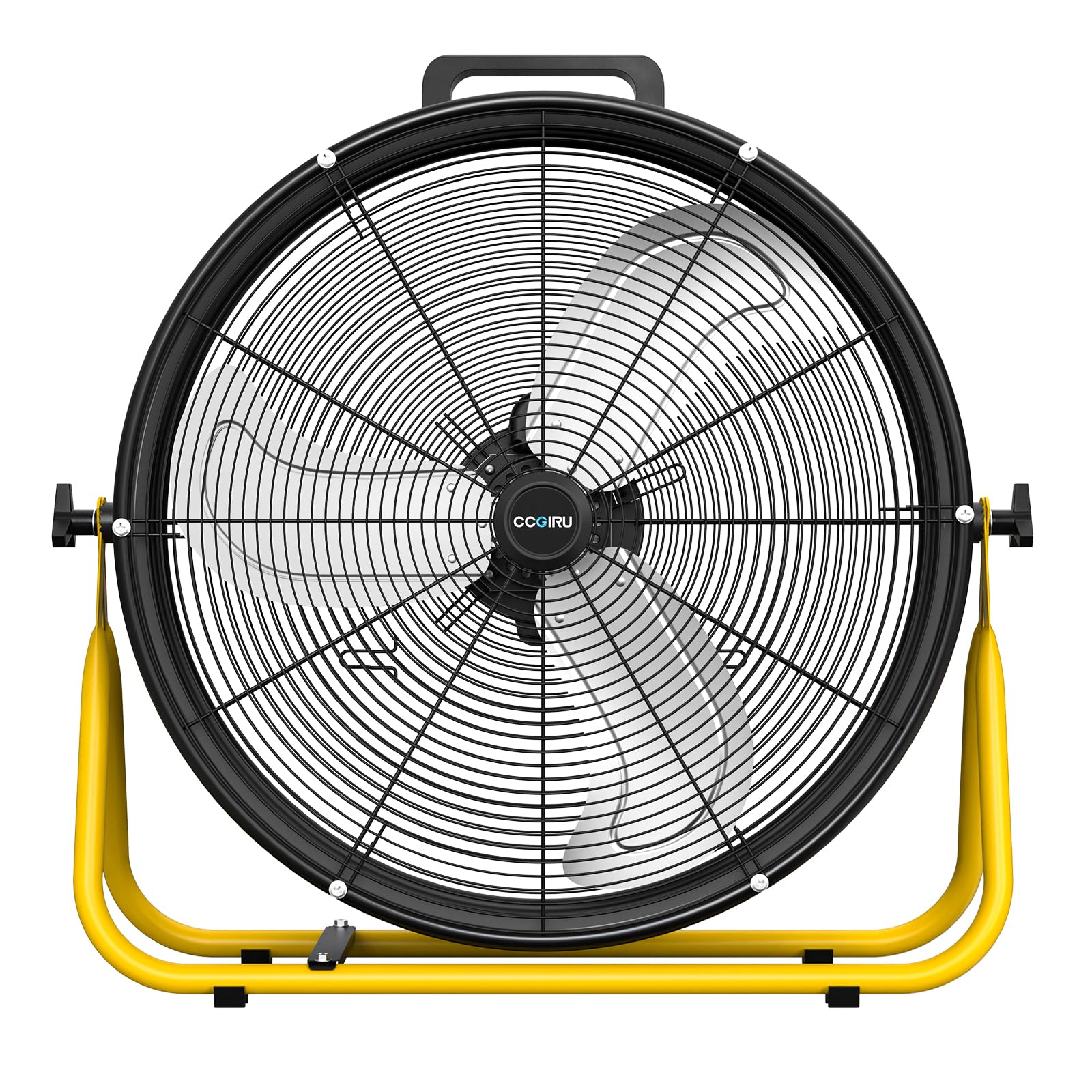 CCGIRU 24" High Velocity Industrial Drum Fan, 8500 CFM 3-Speed Heavy Duty Metal Black Shop Fan for Warehouse, Workshops, Garage, Factory and Basement - UL Safety Listed