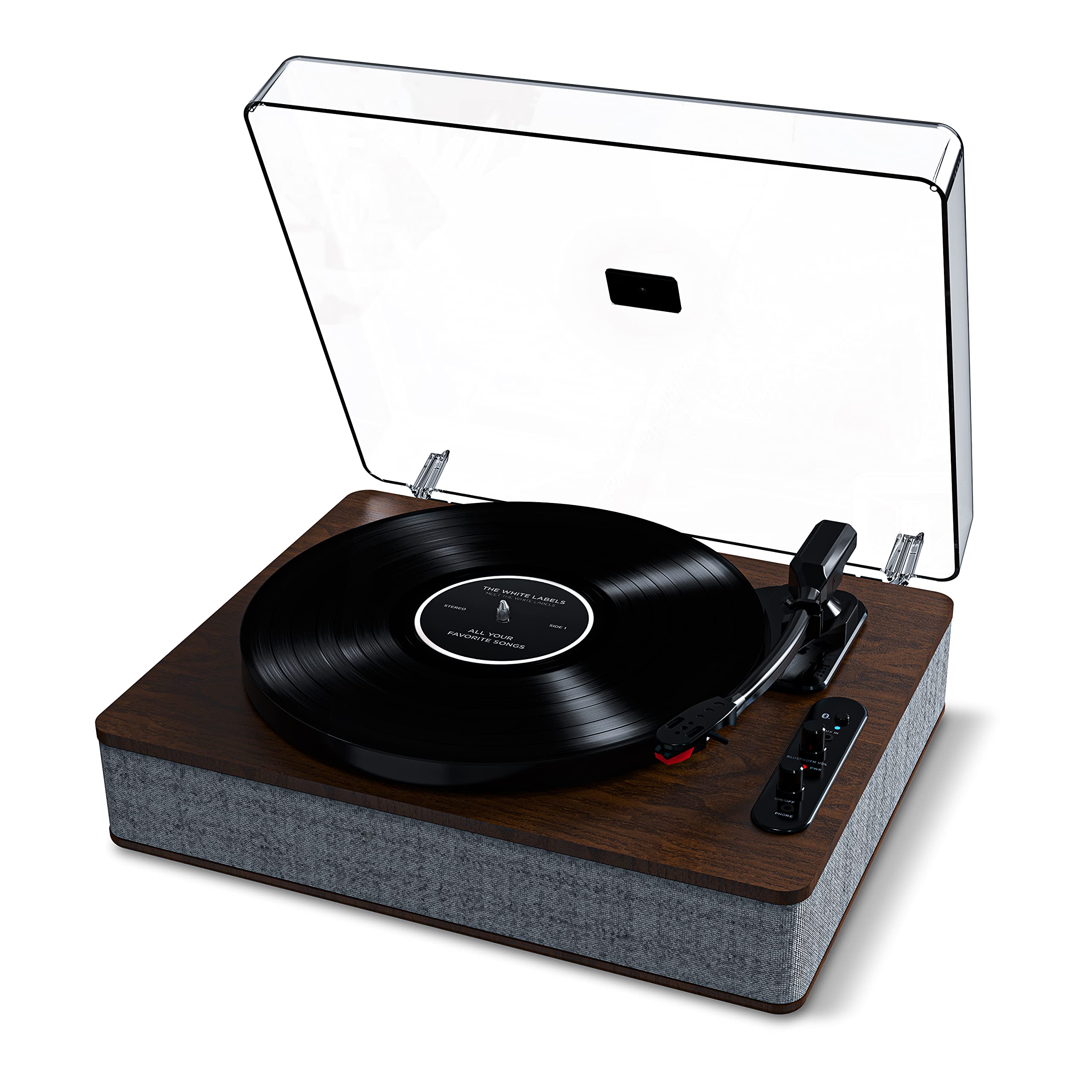 ION Audio Luxe LP – Bluetooth Vinyl Record Player with Speakers, USB Conversion, Full Size Platter, Auto-Stop, Headphone Out, 3 Speeds