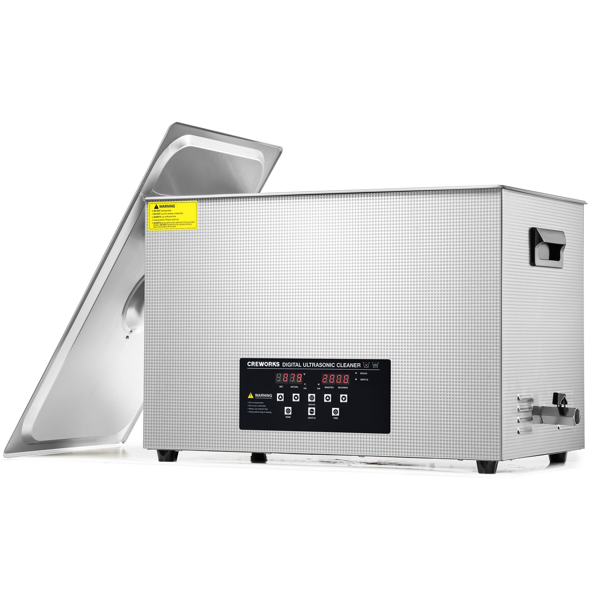 CREWORKS 30L Digital Ultrasonic Cleaner, 7.9 gal. Ultrasonic Cleaning Machine with Degas Gentle Modes, 600W Professional Ultrasound Cleaner with 600W Heater & 30 min Timer for Auto Machine Parts Tools