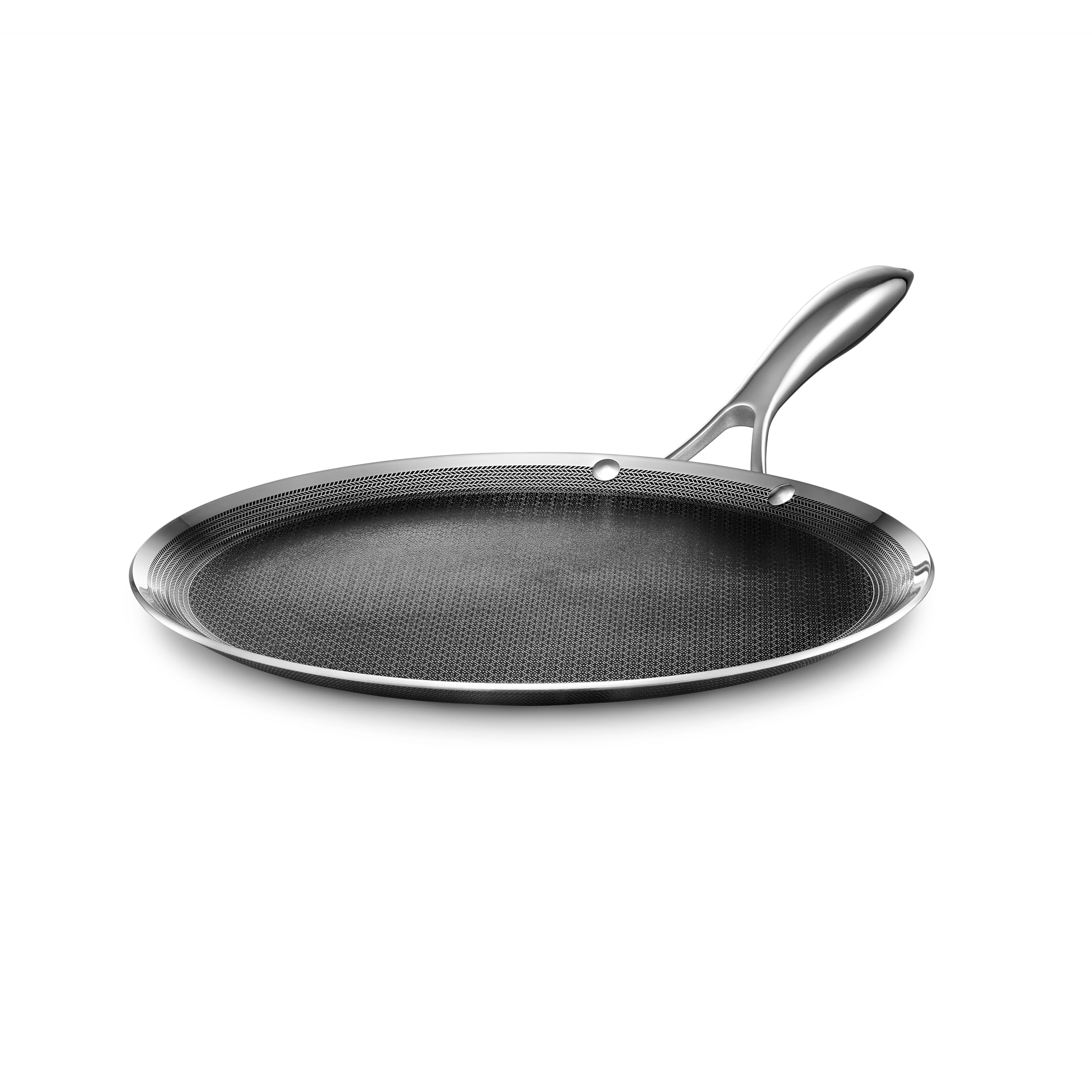 HexClad Hybrid Nonstick 12-Inch Griddle Pan, Stay-Cool Handle, Dishwasher-Friendly, Oven-Safe Up to 900°F, Induction-Ready, Compatible with All Cooktops