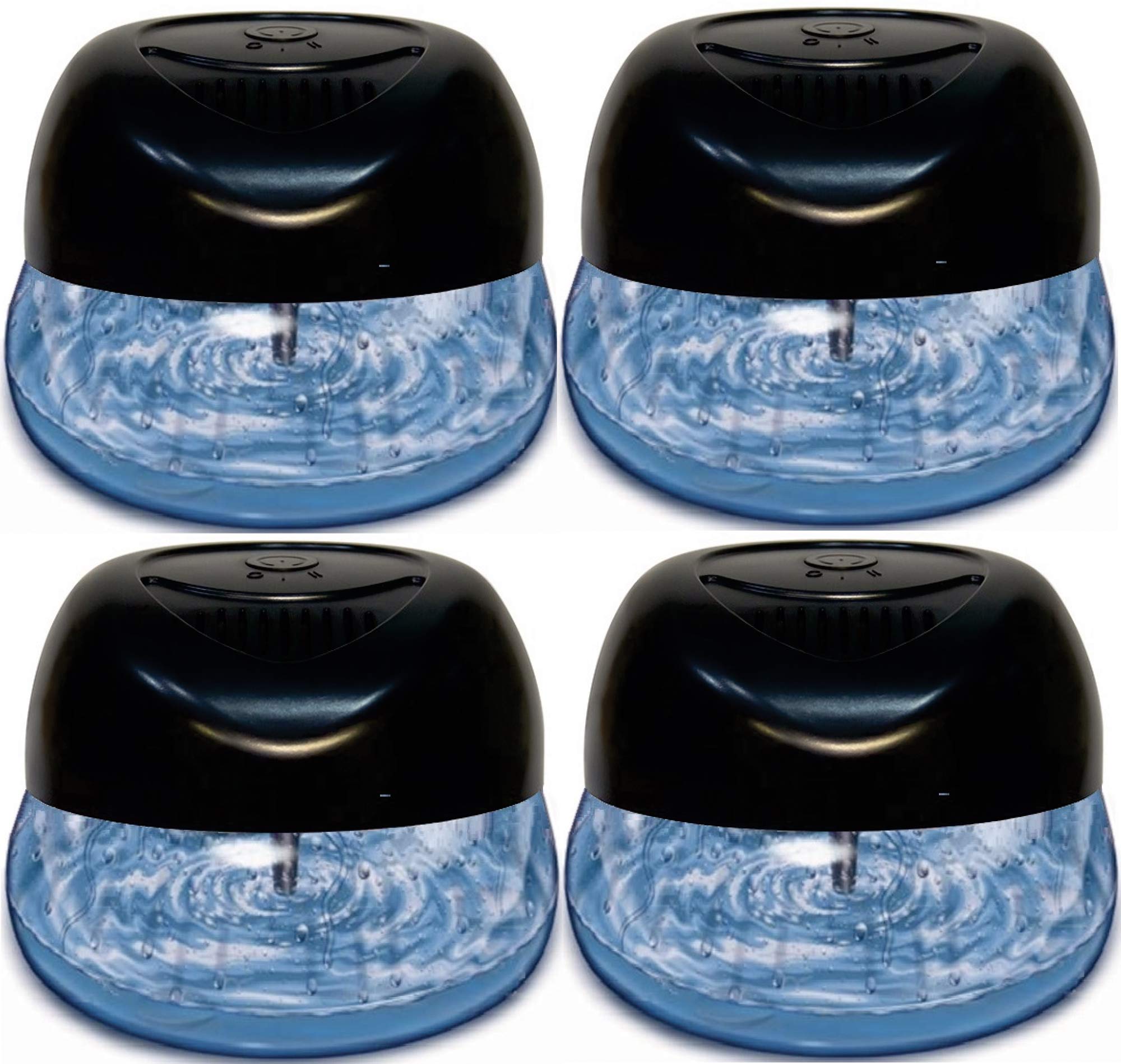 Bluonics 4-Pack Fresh Aire Water Based Revitalizer. Black Color with 7 LED Color Changing Lights White Noise Machine Use Essential Oils and Fragrances