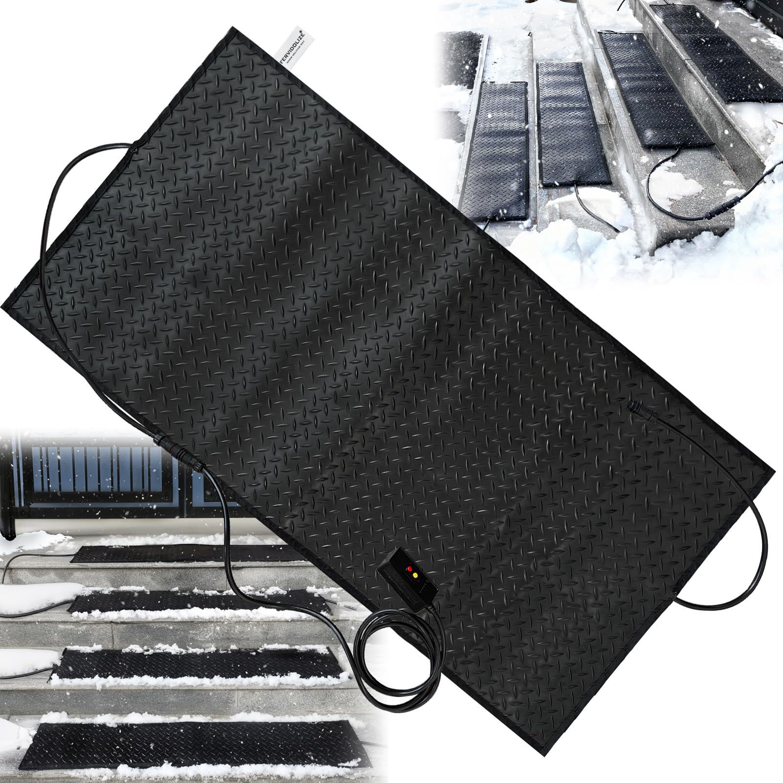anqaros Heated Snow Melting Mats,40x60in Snow Melting Mats Outdoor,Electric Ice Melting Mats for Winter Snow Removal,Driveway Heating Mat for Snow,Heated Walkway Mats Outdoor with 10ft Power Cord