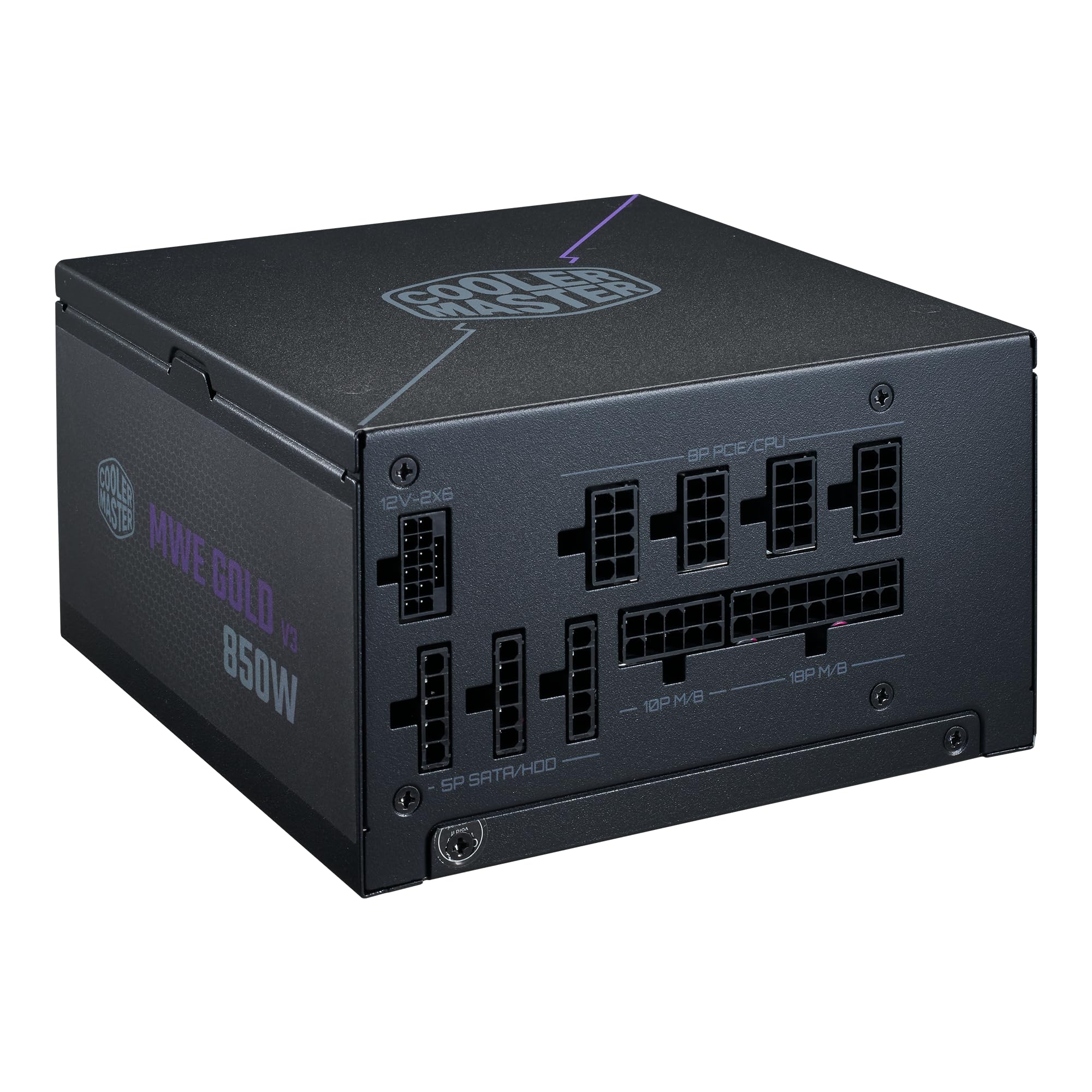 Cooler Master MWE Gold 850 V3 ATX 3.1 Full Modular PSU, 850W, 80+ Gold Efficiency, 90° 12VHPWR|600W PCIe 5.1, GPU Support RTX 4090, Zero-RPM Mode, Hexagonal Fan Cover, 10-Year