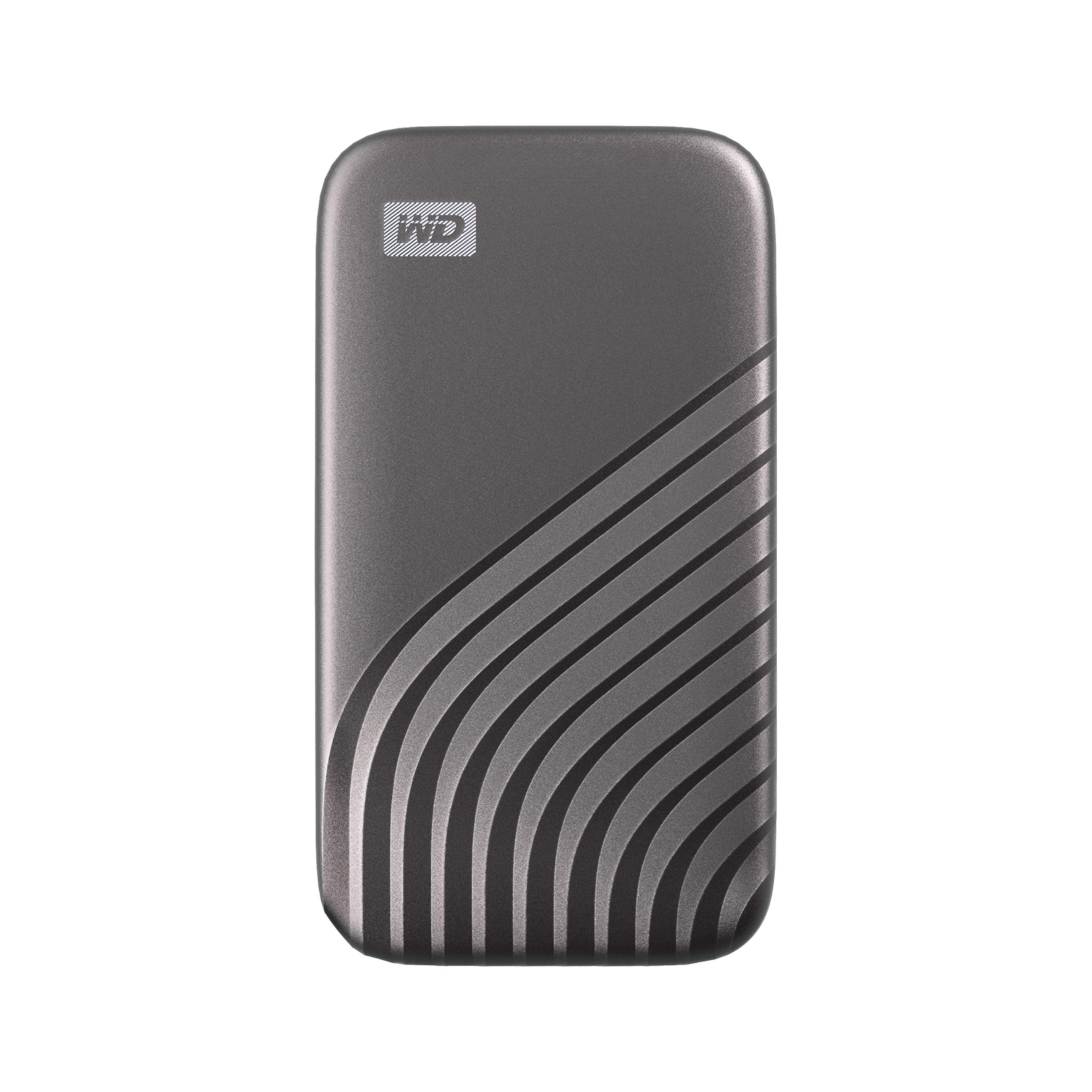 Western Digital 2TB My Passport SSD Portable External Solid State Drive, Gray, Sturdy and Blazing Fast, Password Protection with Hardware Encryption - WDBAGF0020BGY-WESN