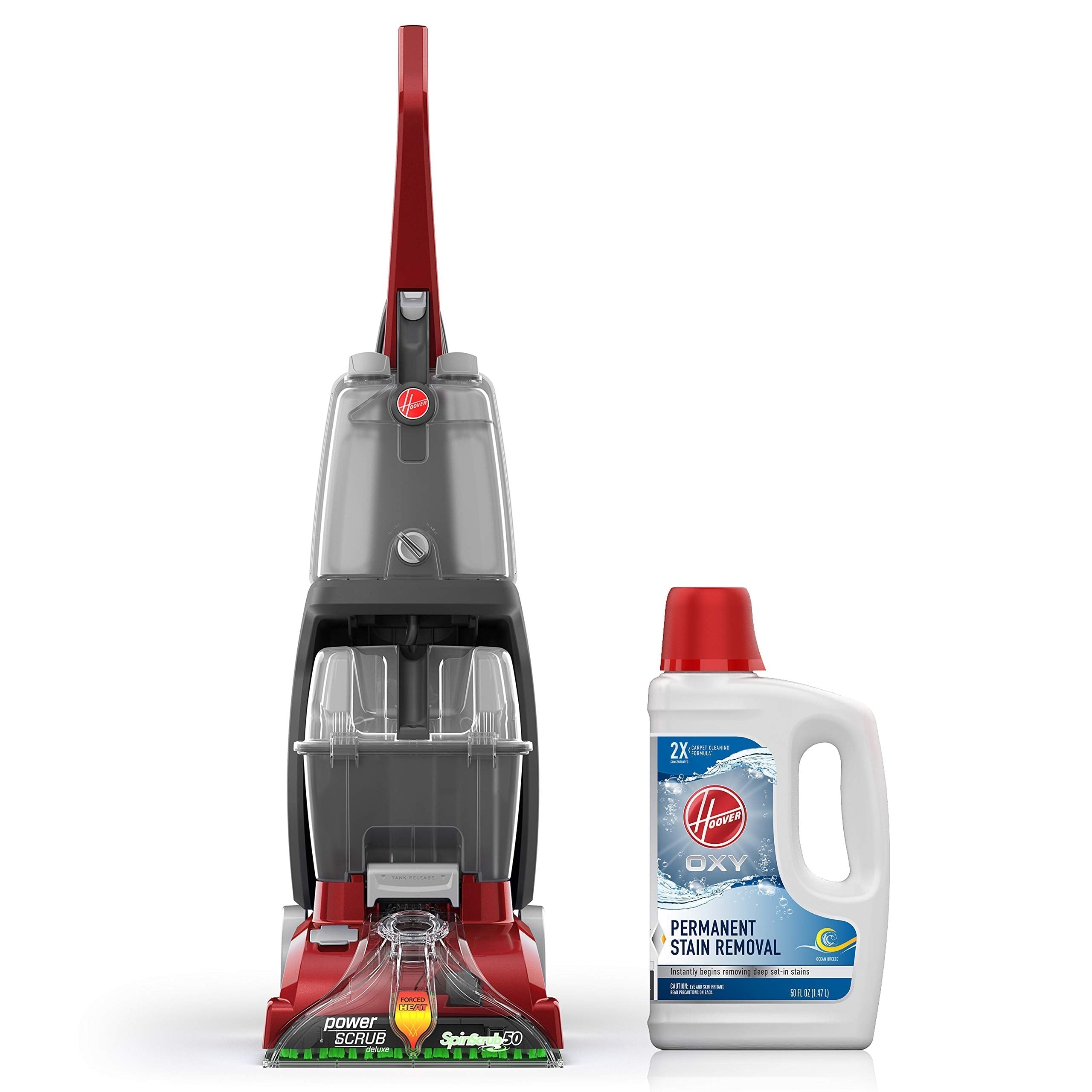 Hoover Power Scrub Deluxe Carpet Cleaner Machine with Oxy Carpet Cleaning Solution (50oz), FH50150, AH30950