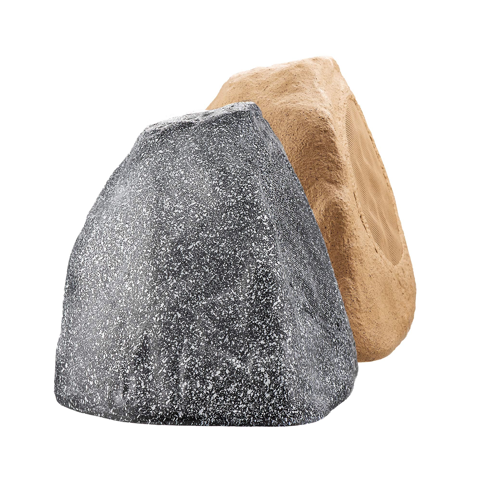 OSD 8" Grey Outdoor Rock Speaker 200W Weather Resistant Passive Stereo Pair RX805