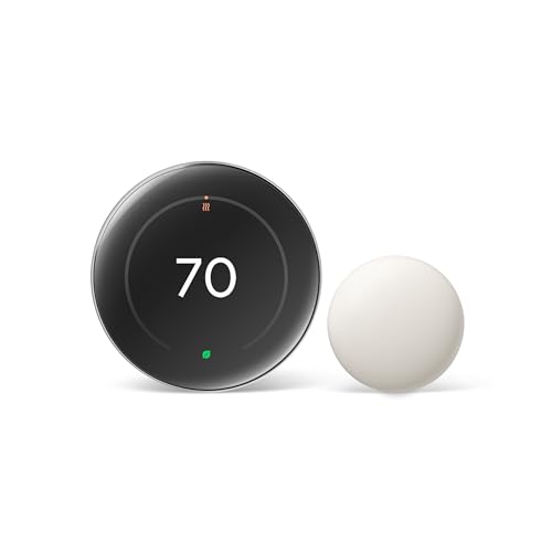 Google Nest Learning Thermostat (4th Gen, 2024) with Nest Temperature Sensor - Energy Saving Smart Thermostat with Adaptive Eco - Works with Alexa and Google Home App - Polished Silver