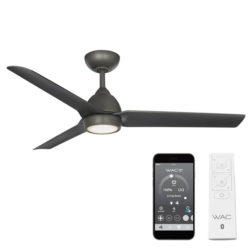 WAC Smart Fans Mocha Indoor and Outdoor 3-Blade Smart Home Ceiling Fan 54in Oil Rubbed Bronze with 3000K LED Light Kit and Remote Control works with Alexa and iOS or Android App