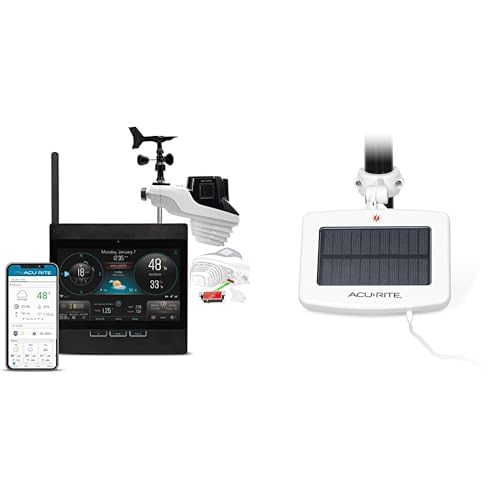 AcuRite Atlas Professional Home Weather Station with WiFi Display and Solar Power Pack for Lightning Detection, Temperature, Humidity, Rain Gauge, and Wind