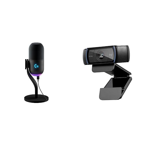 Logitech G Yeti GX Dynamic RGB Gaming Microphone with LIGHTSYNC, USB + Logitech C920X Pro Webcam