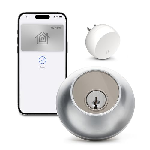 Level Lock+ WiFi Deadbolt Smart Lock - World's Smallest Smart Lock Plus Apple Home Key - Lock/Unlock Anywhere - Level App for iOS & Android - Works with Apple Home, Alexa, GoogleHome (Satin Chrome)