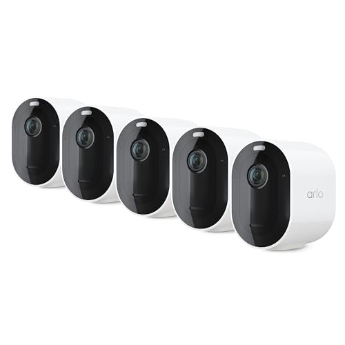 Arlo Pro 5S Spotlight Security Camera 2K HDR 5 Camera Bundle | Outdoor | Wireless with Spotlight | Dual-Band Wi-Fi | 12X Zoom, 2-Way Audio, Color Night Vision, Live Stream | White