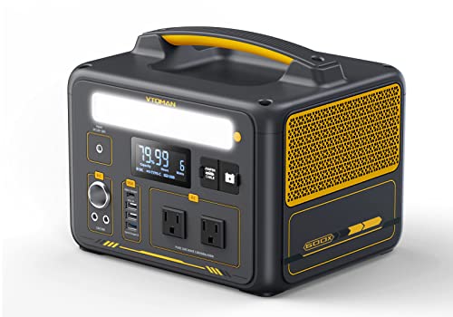 VTOMAN Jump 600X Portable Power Station, LFP Battery Powered Generator with 2x 600W AC Outlets (Surge 1200W), 4x USB ports, 3x DC Output for Outdoor Camping, Vehicle Emergency, Electric Backup