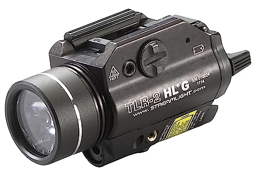 Streamlight 69265 TLR-2 HL G 1000-Lumen Rail-Mounted Tactical Weapon Light with Integrated Green Aiming Laser, Includes Key Kit for Select Handguns, Black