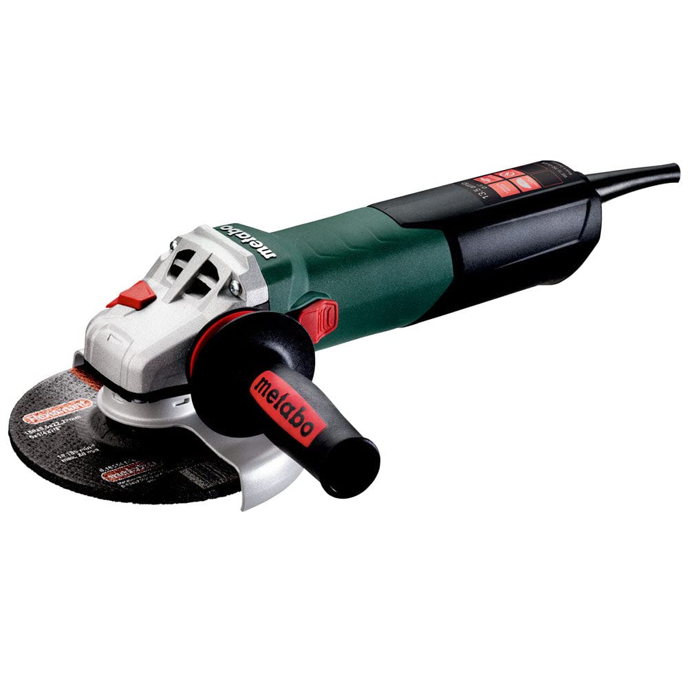 Metabo 6-inch Angle Grinder, 13.5 Amp, 9,600 RPM, Electronics, Lock-on Switch, Made in Germany, WE 15-150 Quick, 600464420, Green