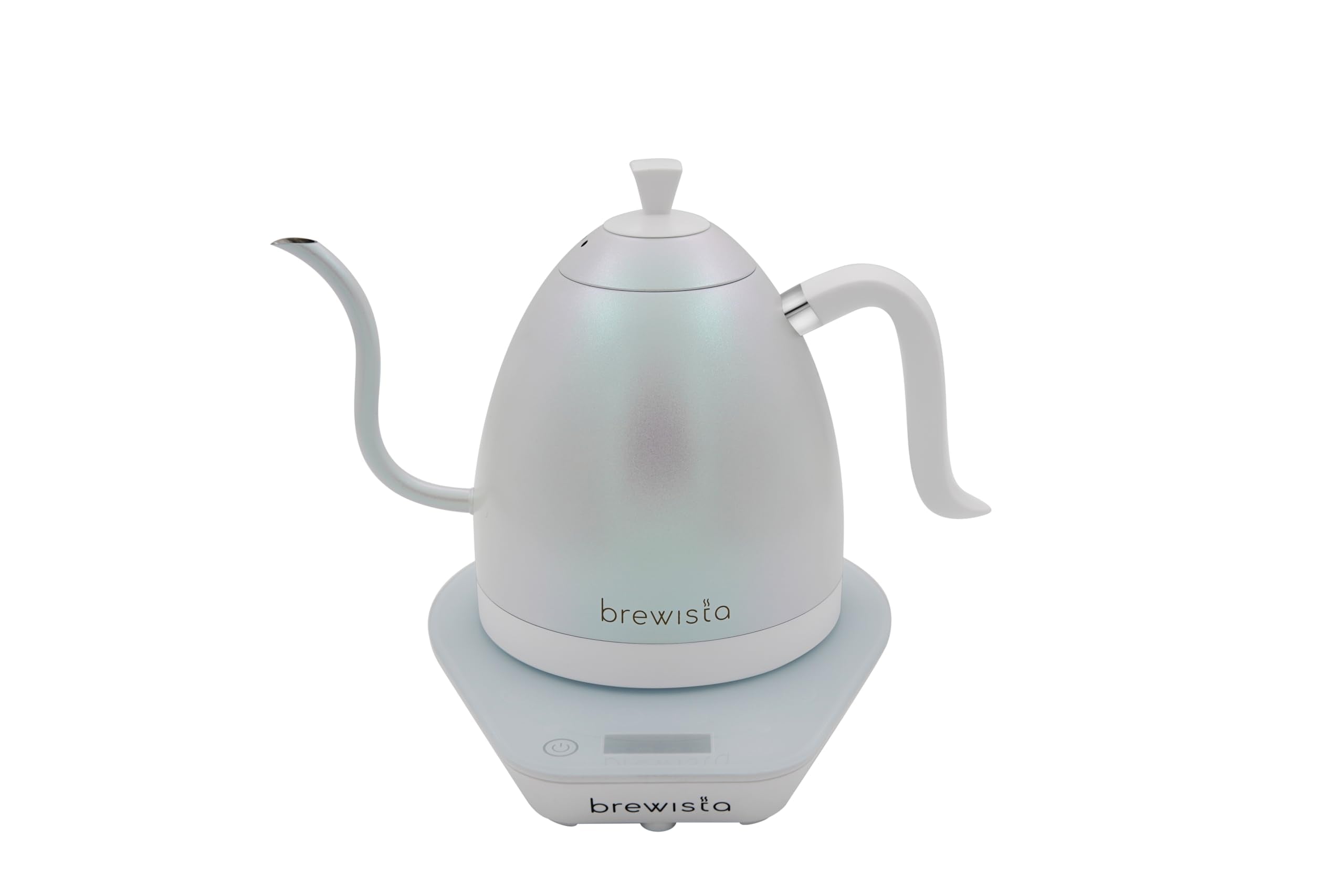 Brewista Artisan Electric Gooseneck Kettle, Water Boiler with LCD Panel, Precise Temperature Control, Fast Boiling and Keep Warm Settings for Pour-Over Coffee & Tea, Café, 1 Liter (White Iridescent)