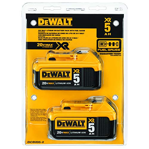 DEWALT 20V MAX XR 5.0AH 2 Pack Batteries