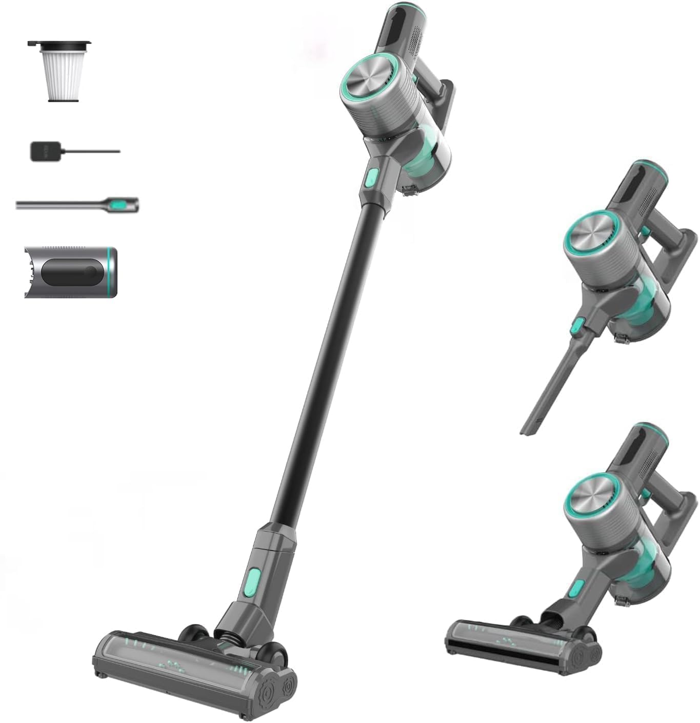 Wyze Cordless Vacuum S with 20Kpa Powerful Suction, Lightweight Stick with HEPA Filter, 300W Powerful Brushless Motor, 40mins Runtime for Home Hard Floor Carpet Pet Hair