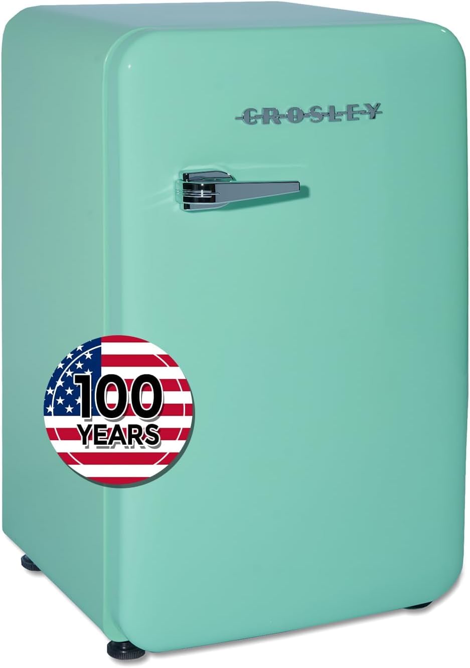 Crosley Retro Mini Fridge 3.2 Cu Ft Mint Green w/o Freezer, Compact Refrigerator for Bedroom, Garage, Office Under Desk, Undercounter, Apartment, School Dorm Fridge, Aesthetic, Small & Cute Appliances