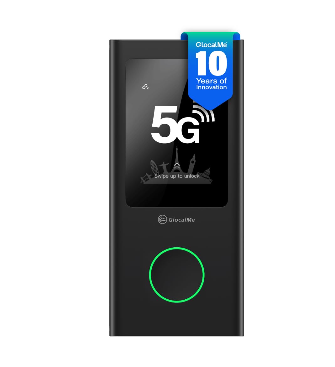 GlocalMe Numen Air 5G Mobile Hotspot, Portable WiFi Hotspot for Travel in 200+ Countries, Ultra High Speed Hotspot Device with Global 1.1GB Data, No SIM Card Required, 16 Connected Devices