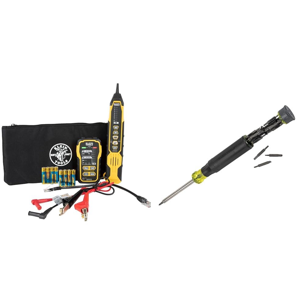 Klein Tools VDV500-920 Wire Tracer Tone Generator and Probe Set with RJ45 Port & 32328 Precision Screwdriver, 27-in-1 Multi-Bit Screwdriver, Bits for Apple Product