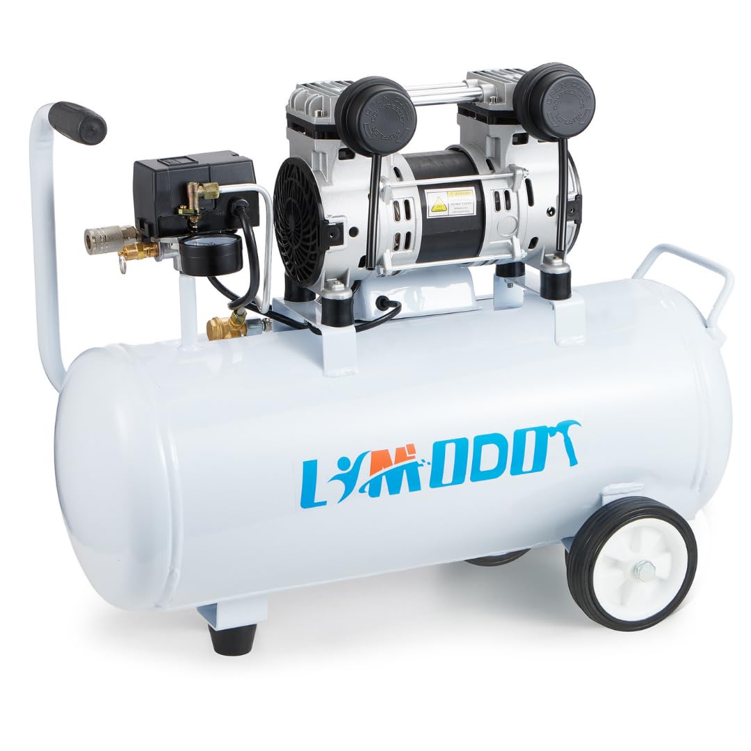 Air Compressor, Quiet Air Compressor, Only 68dB, 8 Gallon Durable Steel Air Tank, 2.8CFM @ 90PSI, Oil-Free, Ideal For Woodwork Nailing, Garage, Car, Pneumatic Tool, 1.2 HP