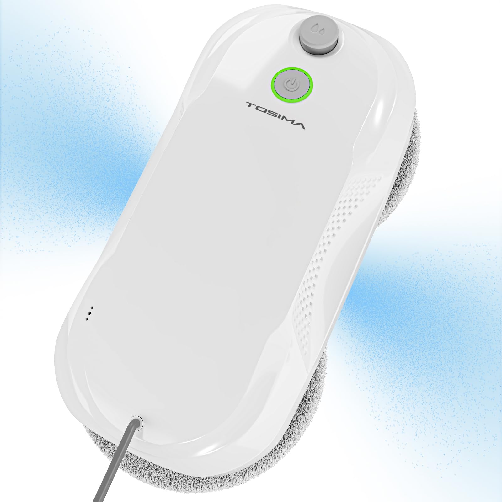 Tosima W5 Window Cleaning Robot, Dual Direction Auto-Spray Smart Window Cleaner with Triple Safety System, Smart Navigation, Remote Control, for All Smooth Surfaces, with 8 Rags, White