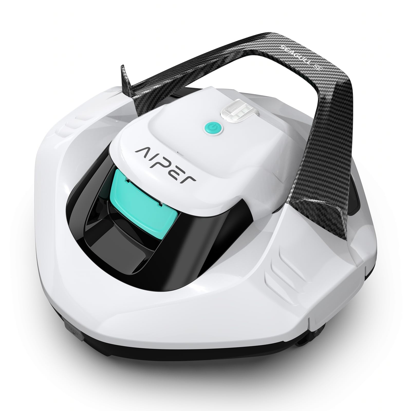 AIPER Cordless Robotic Pool Vacuum, Self-Parking Technology, Portable, Ideal for Above-Ground Flat Pool up to 40 Feet, White