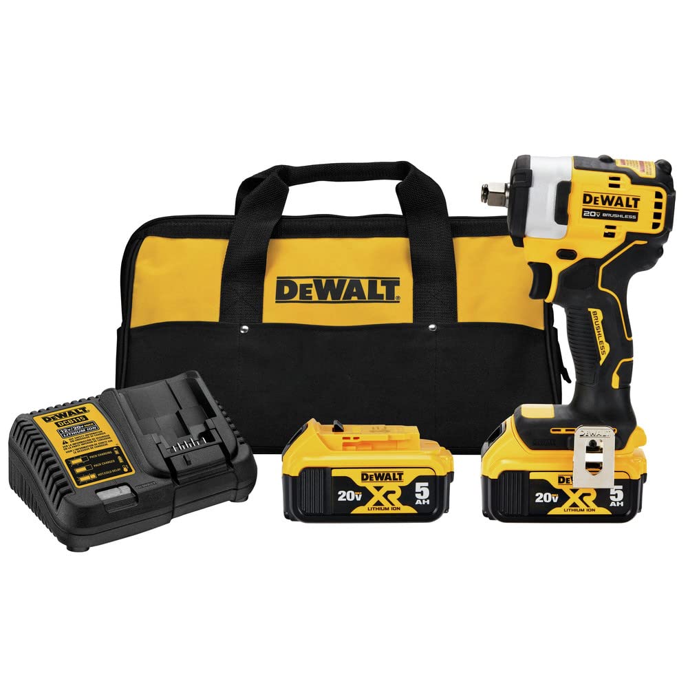 DEWALT DCF911P2 20V MAX* 1/2 in. Cordless Impact Wrench with Hog Ring Anvil Kit