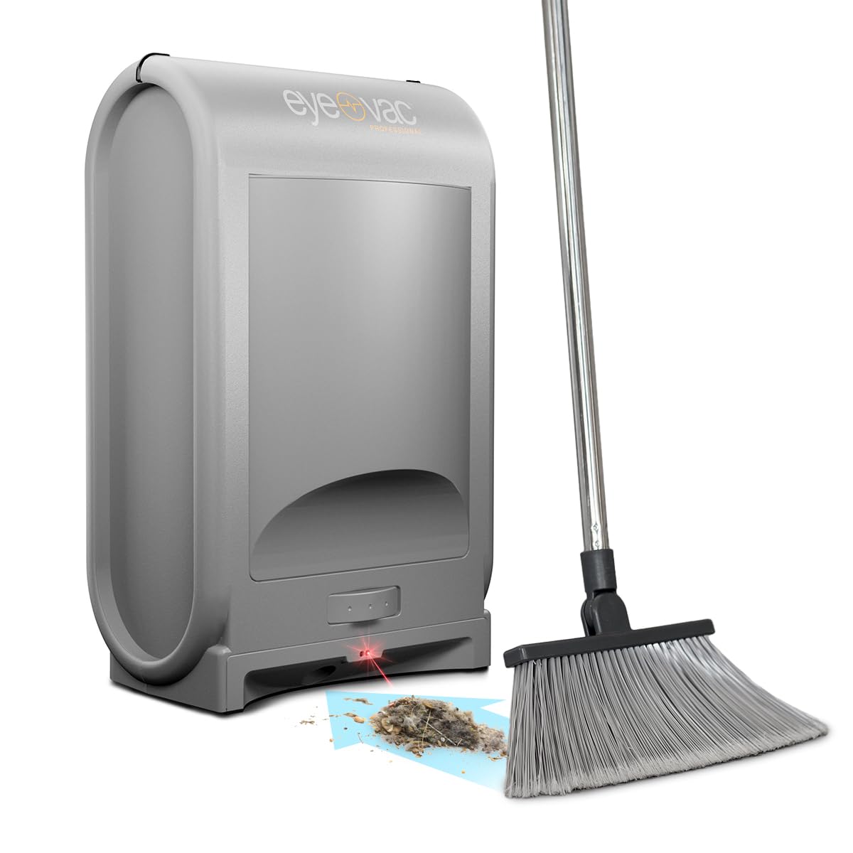 EyeVac Pro Touchless Vacuum Automatic Dustpan - Ultra Fast & Powerful - Great for Sweeping Salon Pet Hair Food Dirt Kitchen, Corded Canister Vacuum, Bagless, Automatic Sensors, 1400 Watt (Silver)