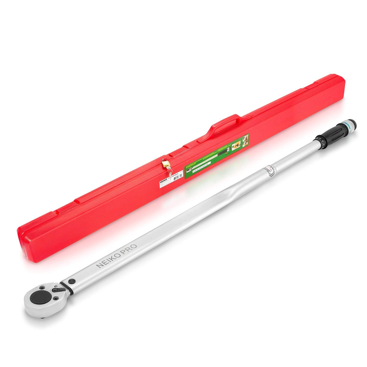 Neiko PRO 03710B 3/4-Inch-Drive Adjustable SAE Torque Wrench with Torque Click Settings of 100–700 Foot-Pound, Made with CrV Steel, 48-Inch Length