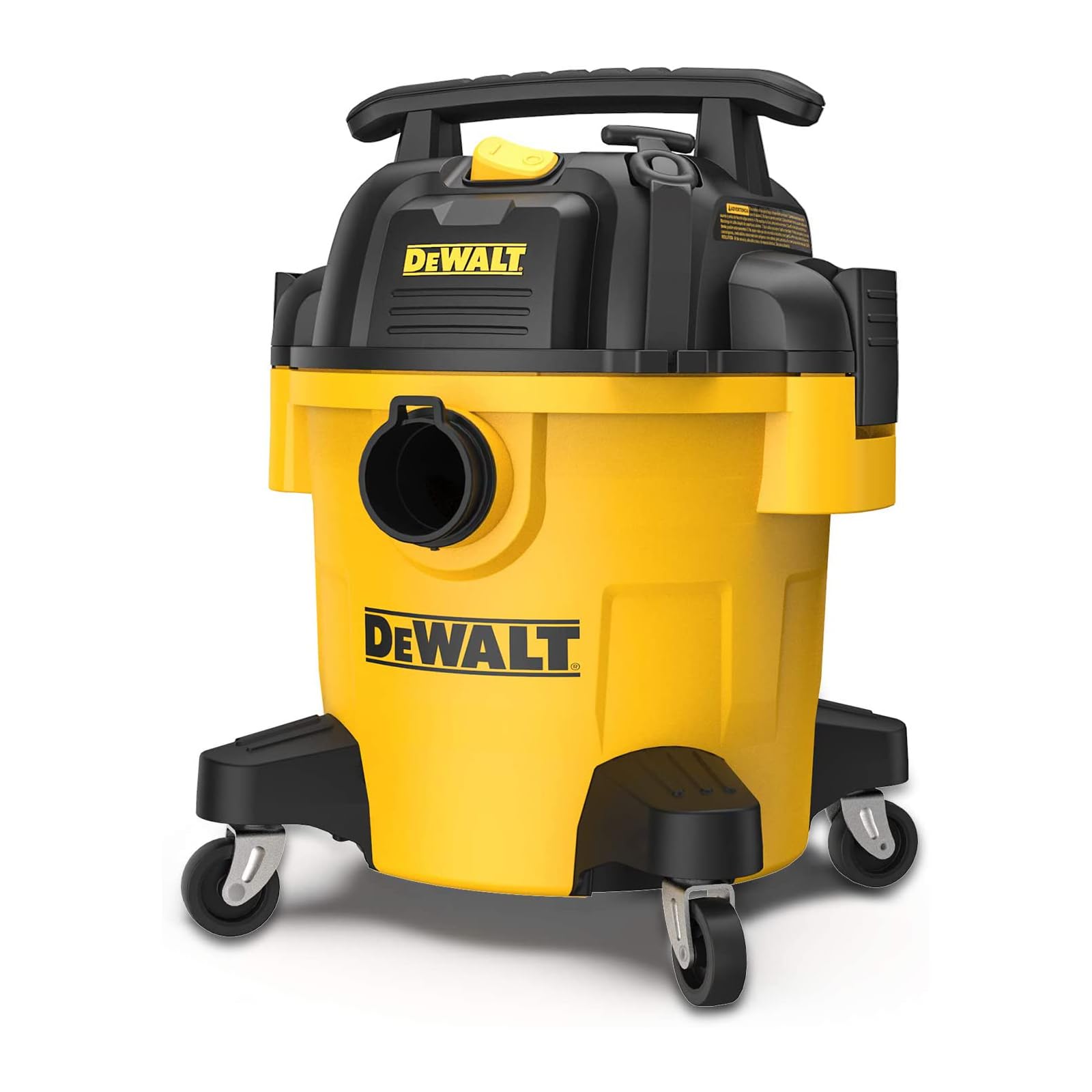 DEWALT DXV05P 5 Gallon Poly Wet/Dry Vac, 4 Peak HP Shop Vacuums with Attachments, Powerful Suction, 1-7/8" Hose, DXV05P, Yellow