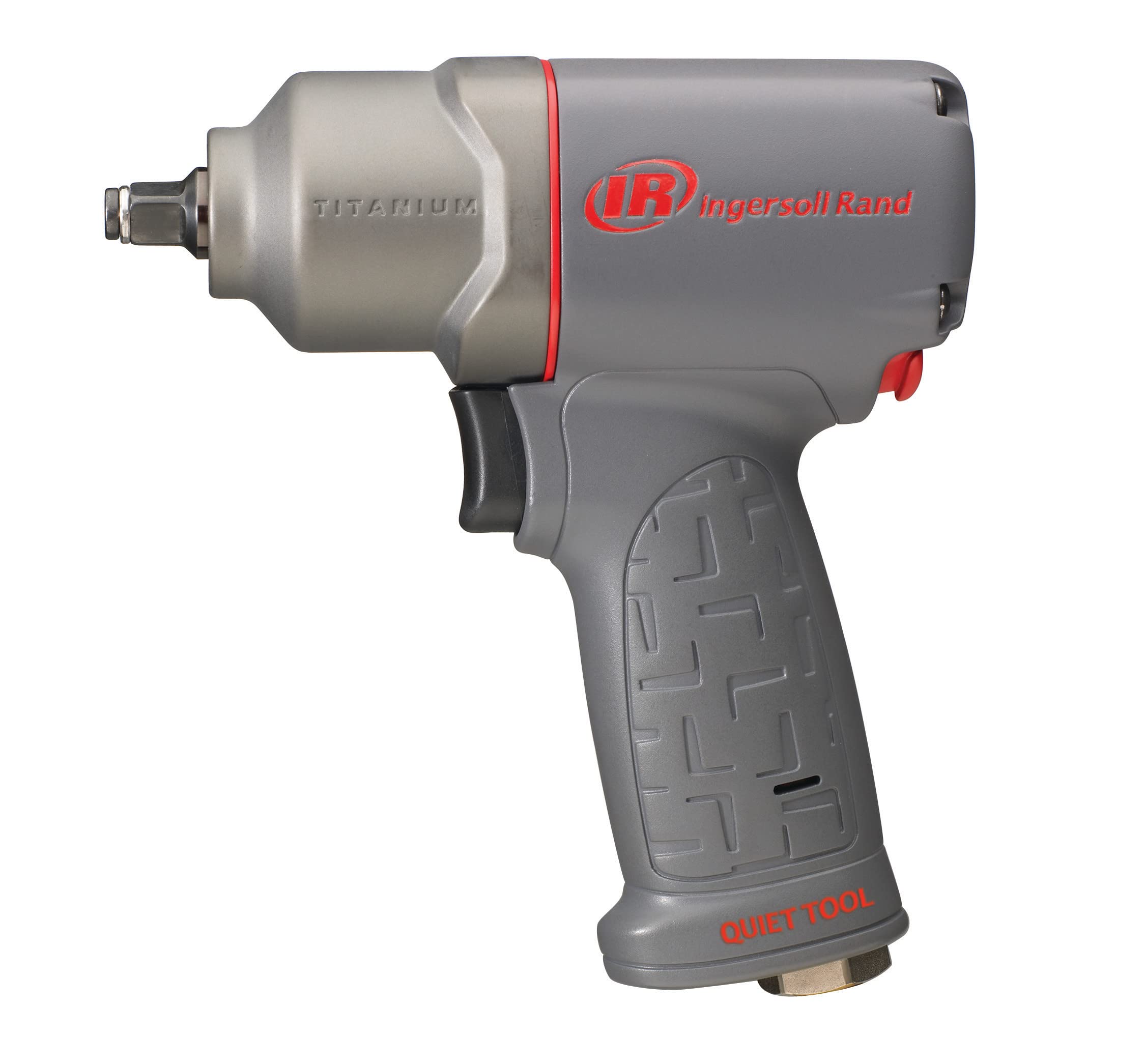 Ingersoll Rand 2115QTiMAX 3/8” Drive Air Impact Wrench, Quiet Tool, Lightweight 2.5 lb Design, Powerful Reverse Torque Output Up to 300 ft lbs, 7 Vane Motor, Max Control, Gray