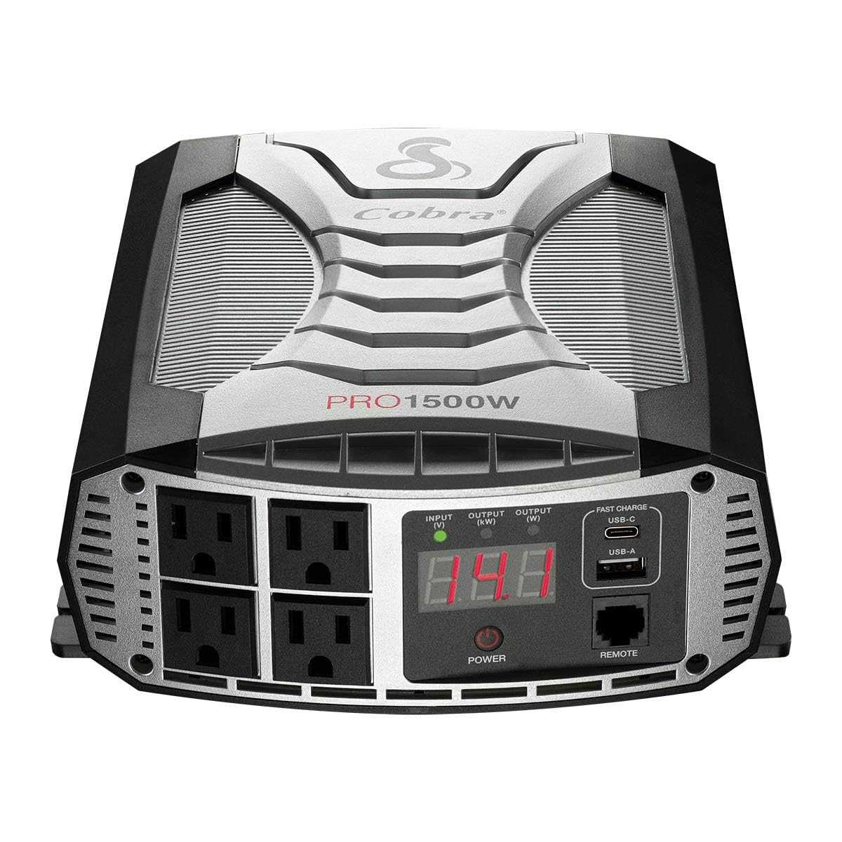 Cobra PRO 1500W Professional Grade Power Inverter, Portable – 1500-Watt Car Charger, 4 Grounded AC Outlets, 2 Fast Charge USB Ports and Remote Controller (CPIALCDG1) Compatible