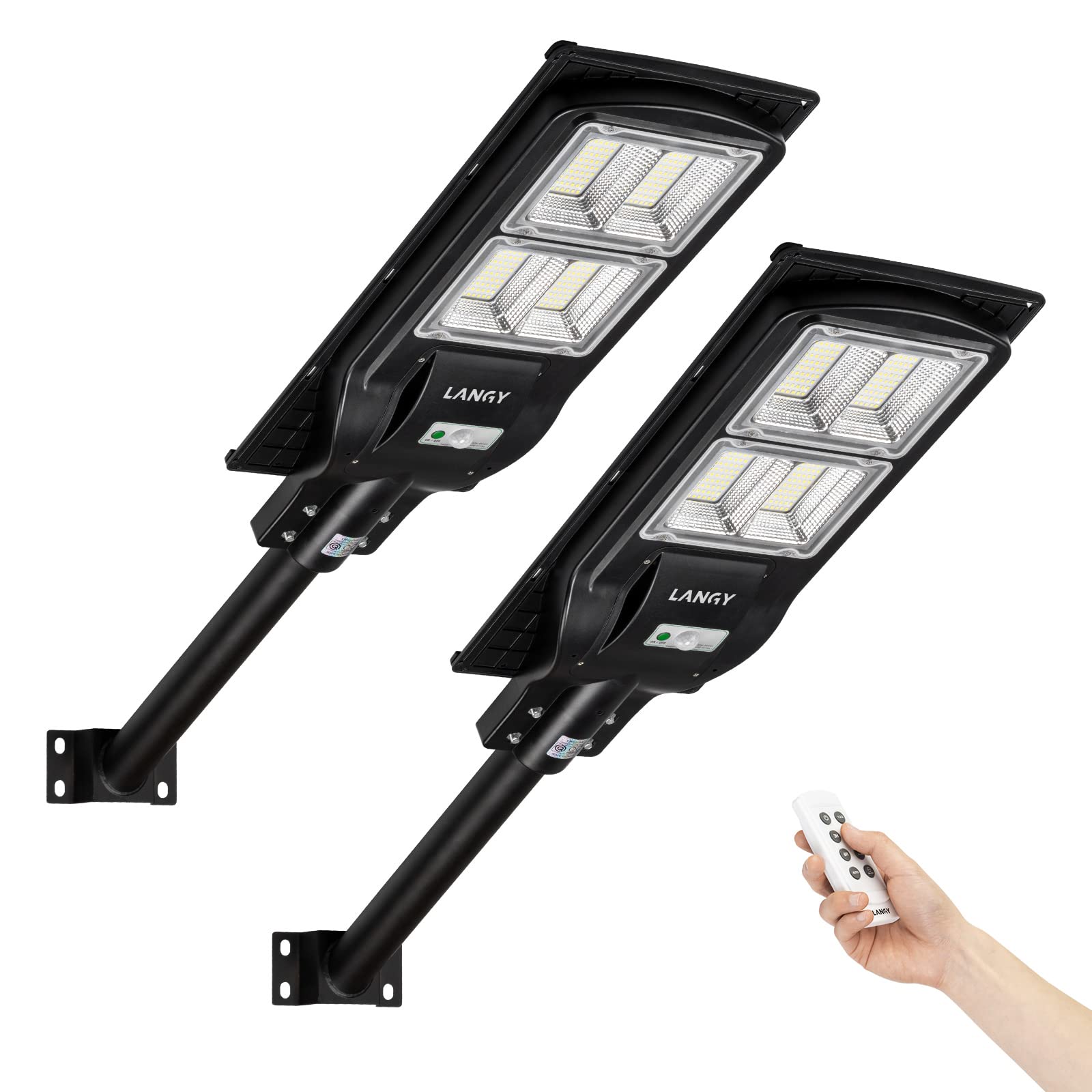 LANGY Solar Street Lights 2PACK (2PACK 12000LM)