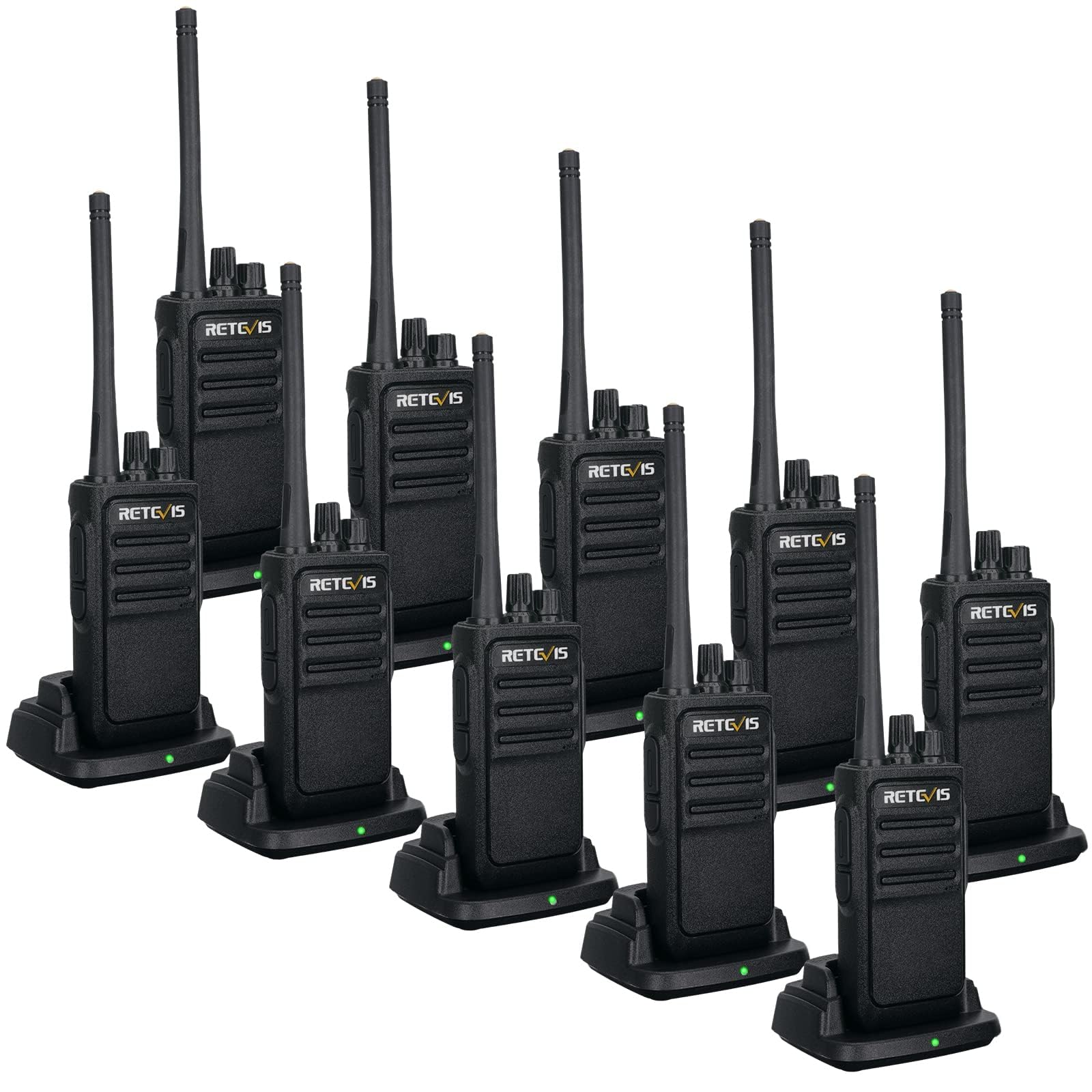Retevis RT17 Walkie Talkie, Two Way Radio with USB Charging Base, VOX Handsfree Walkie Talkie for Business Healthcare School Restaurant Retail Church(10 Pack)