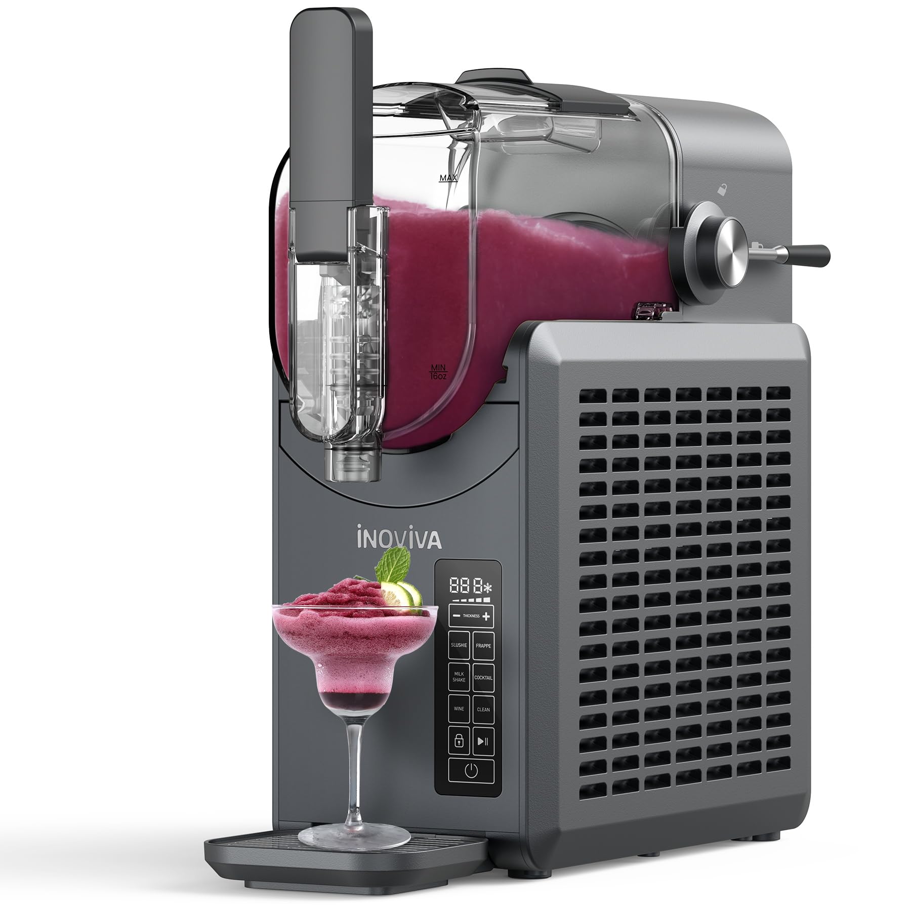 Slushie Machine, No Ice Needed, 88 oz INOVIVA Slushy Machine for Home with Self-Cleaning Function, Professional Frozen Drink Maker, 5 Preset Programs, Frozen Margaritas, Frappés, Milkshake, and More