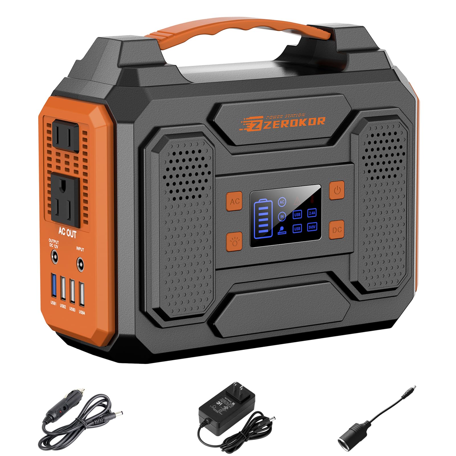 Portable Power Station 300W Solar Generator 280Wh (without Solar Panel), 110V Portable Power Bank with AC Outlet Pure Sine Wave, DC, USB QC3.0, External Lithium Battery Pack for Camping RV Outdoor Use