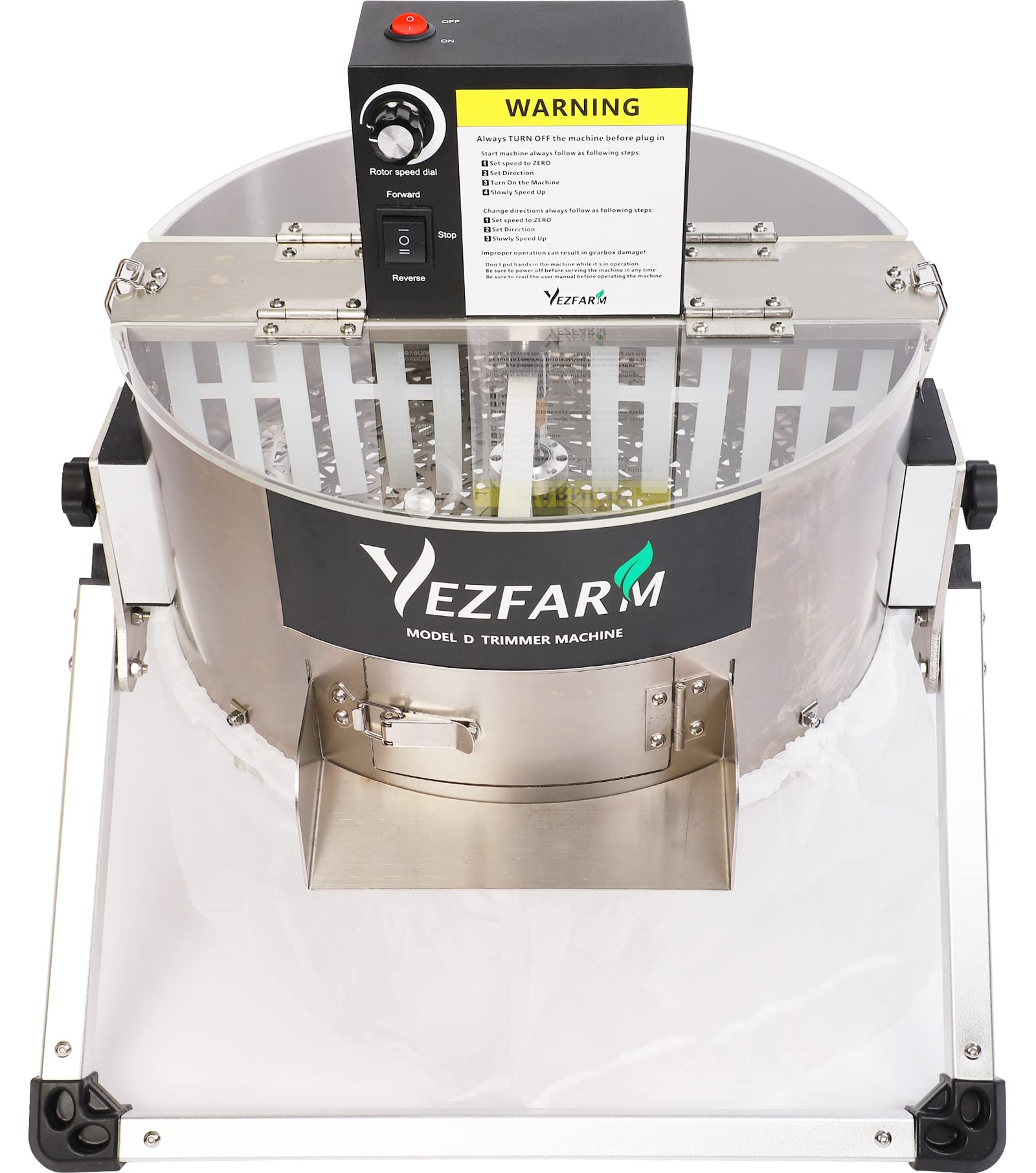 YEZFARM Electric 16 Inch Bud Leaf Bowl Trimmer Machine,Wet Dry Hydroponic Cutting Machine,Stranded Flower Rotary Cut for Hydroponic Plant Bud and Flower,Sharp Stainless Steel Blade, Silver