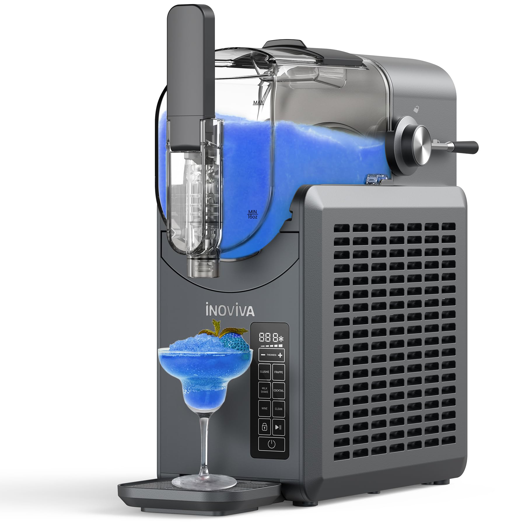 Slushie Machine, No Ice Needed, 88 oz INOVIVA Slushy Machine for Home with Self-Cleaning Function, Professional Frozen Drink Maker, 5 Preset Programs, Frozen Margaritas, Frappés, Milkshake