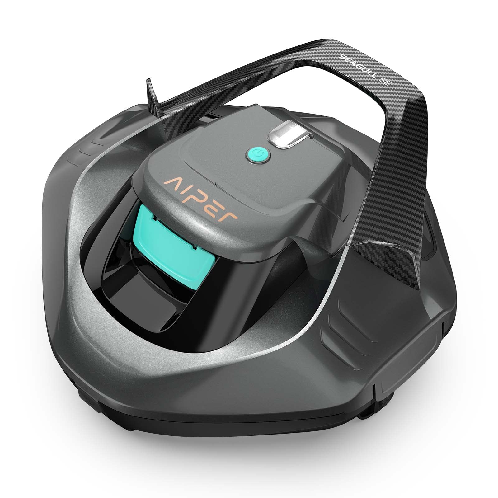 AIPER Cordless Robotic Pool Vacuum, Self-Parking Technology, Portable, Ideal for Above-Ground Flat Pool up to 40 Feet, Grey