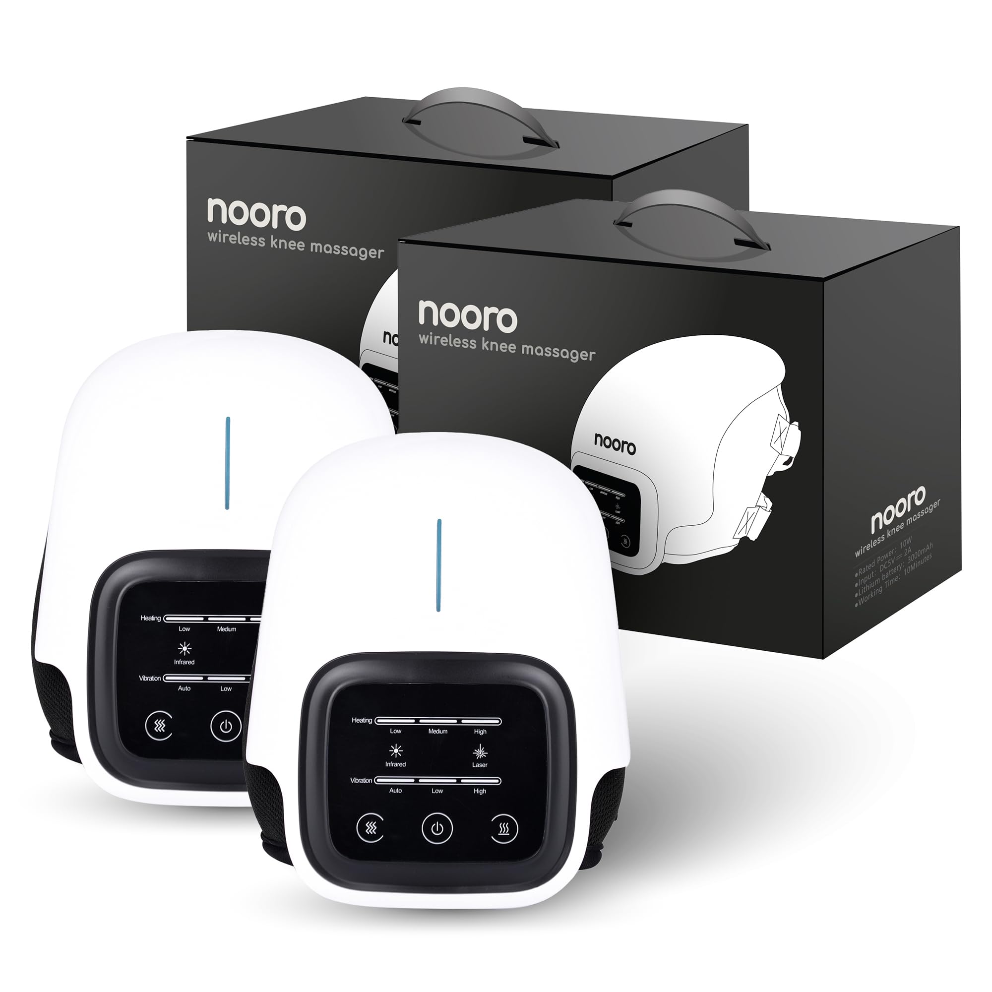 nooro Portable Knee Massager with Heat, Red Light, & Massage Therapy, Relax Tight Muscles and Helps Minor Joint Stiffness and Discomfort, Hands-Free Design