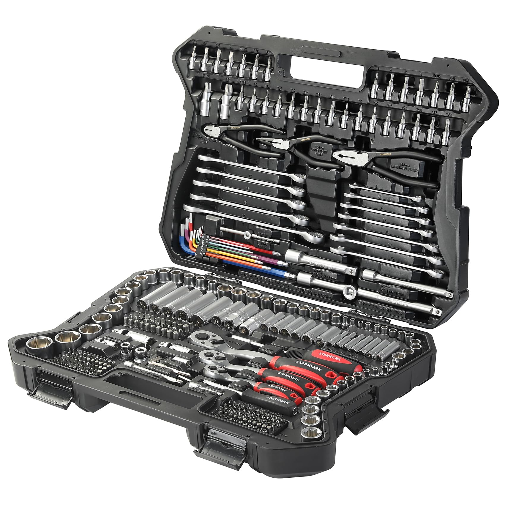 STARWORK TRUE MECHANIC™ 314-Piece Mechanics Tool Set and Socket Set, Professional Metric Set