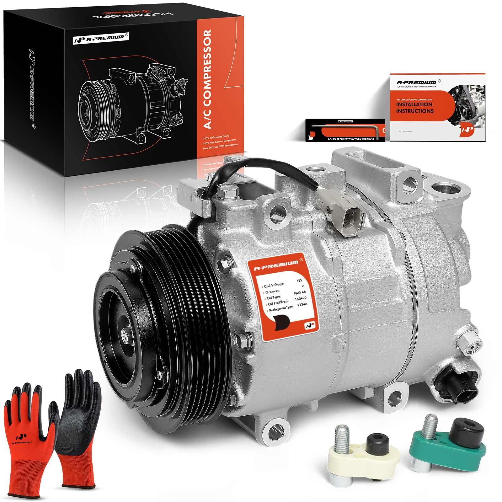 A-Premium Air Conditioner AC Compressor with Clutch Compatible with Ram 1500 3.6L 2014-2018, 1500 Classic 3.6L 2019-2022