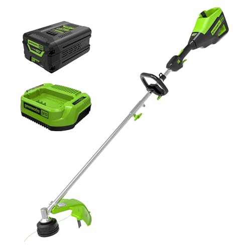 Greenworks 60V 16" Brushless Cordless String Trimmer, Attachment Capable, 4.0 Ah Battery & Charger